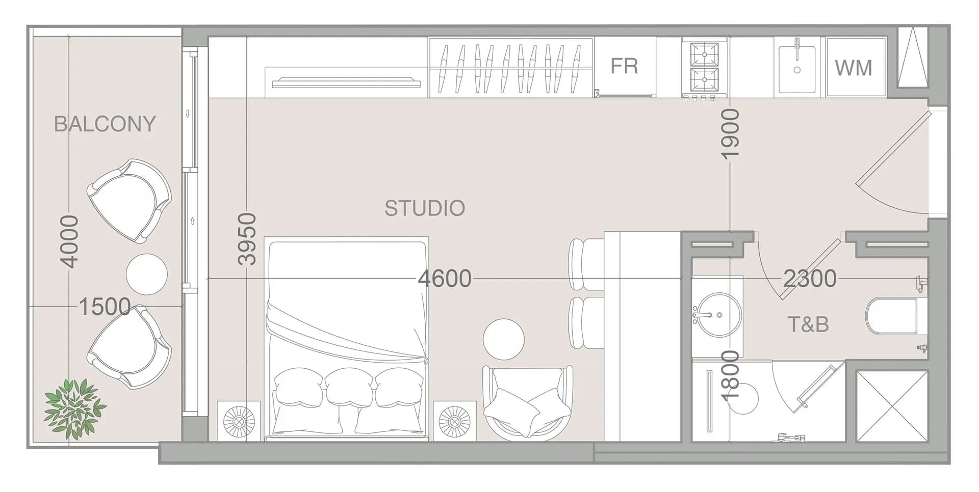 Floor plan Studio