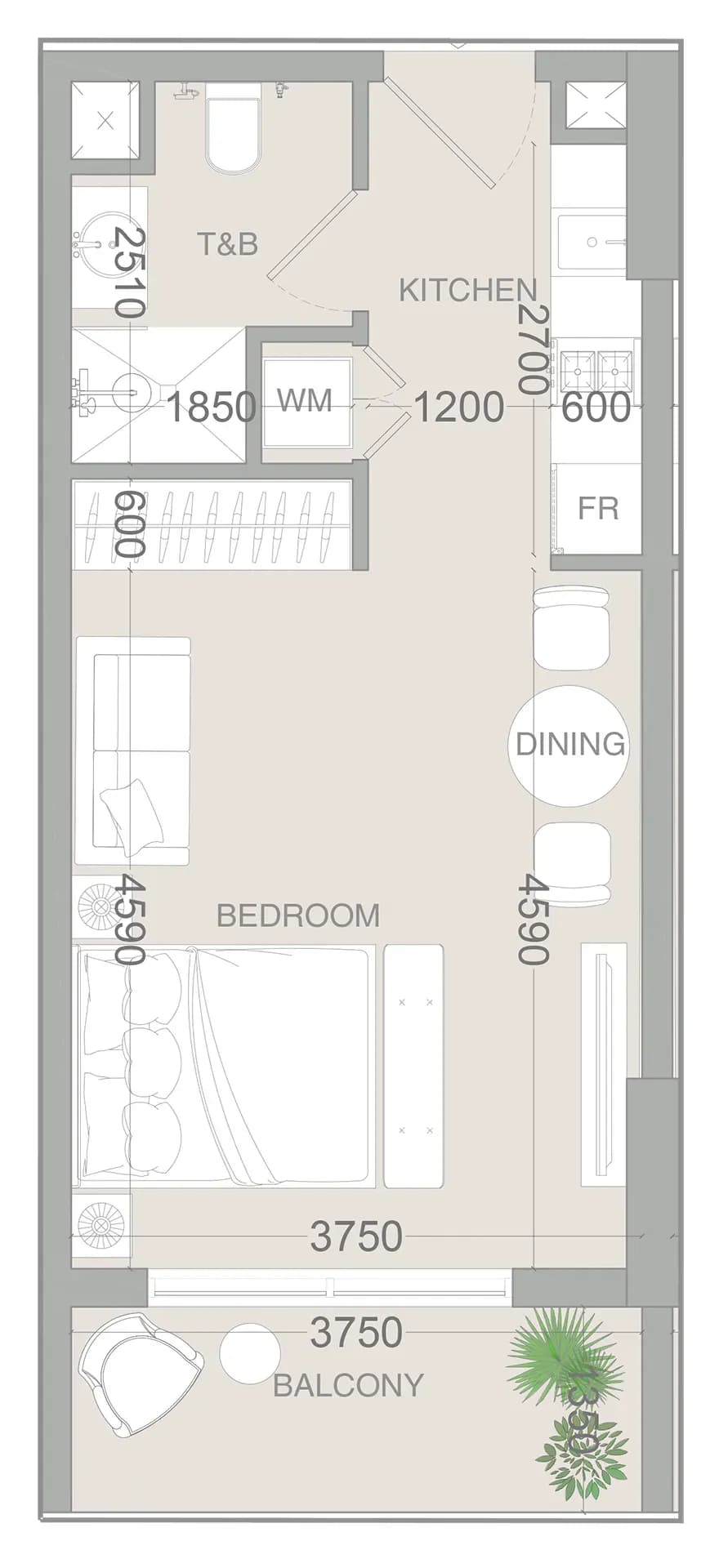 Floor plan Studio