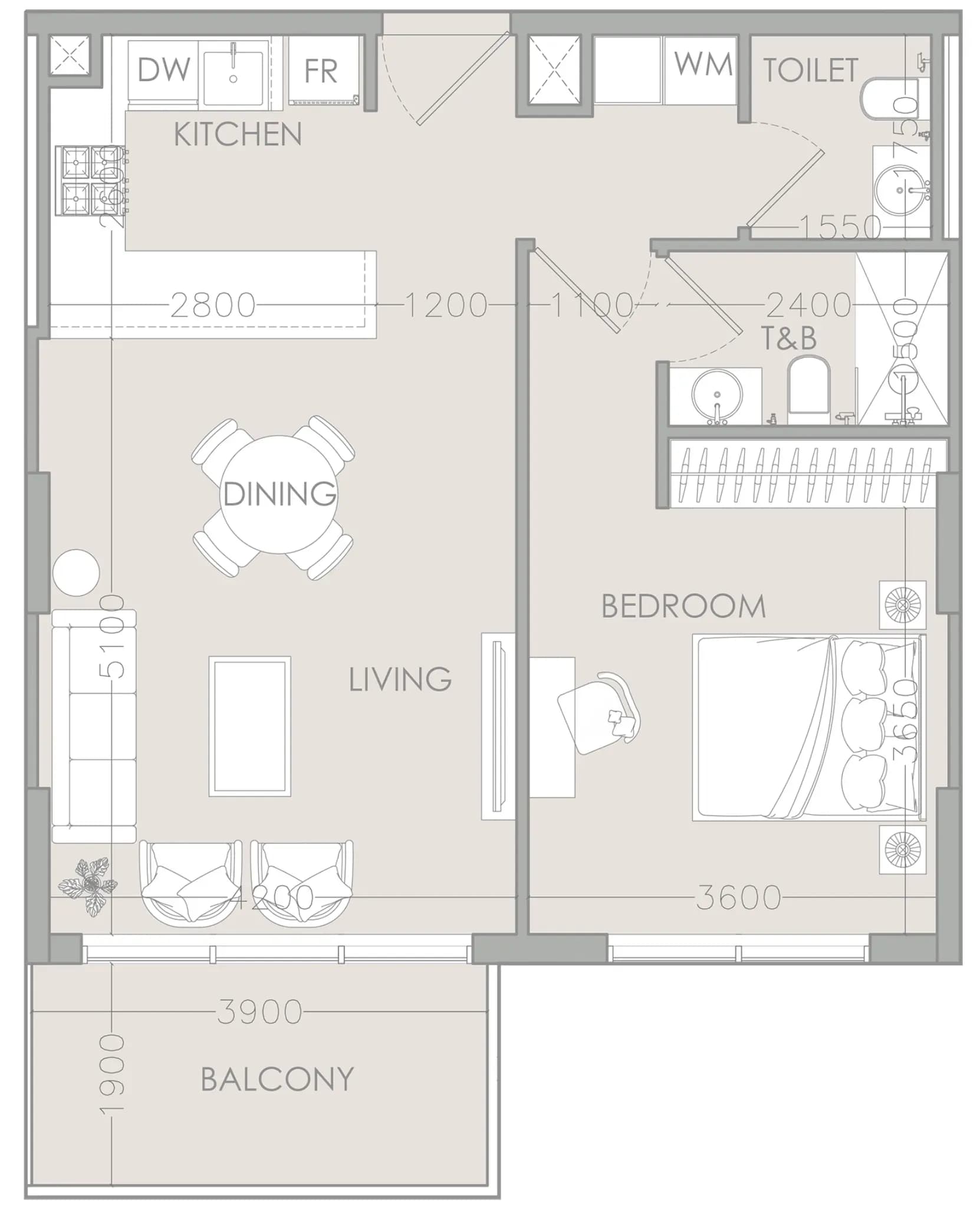 Floor plan 1 BR
