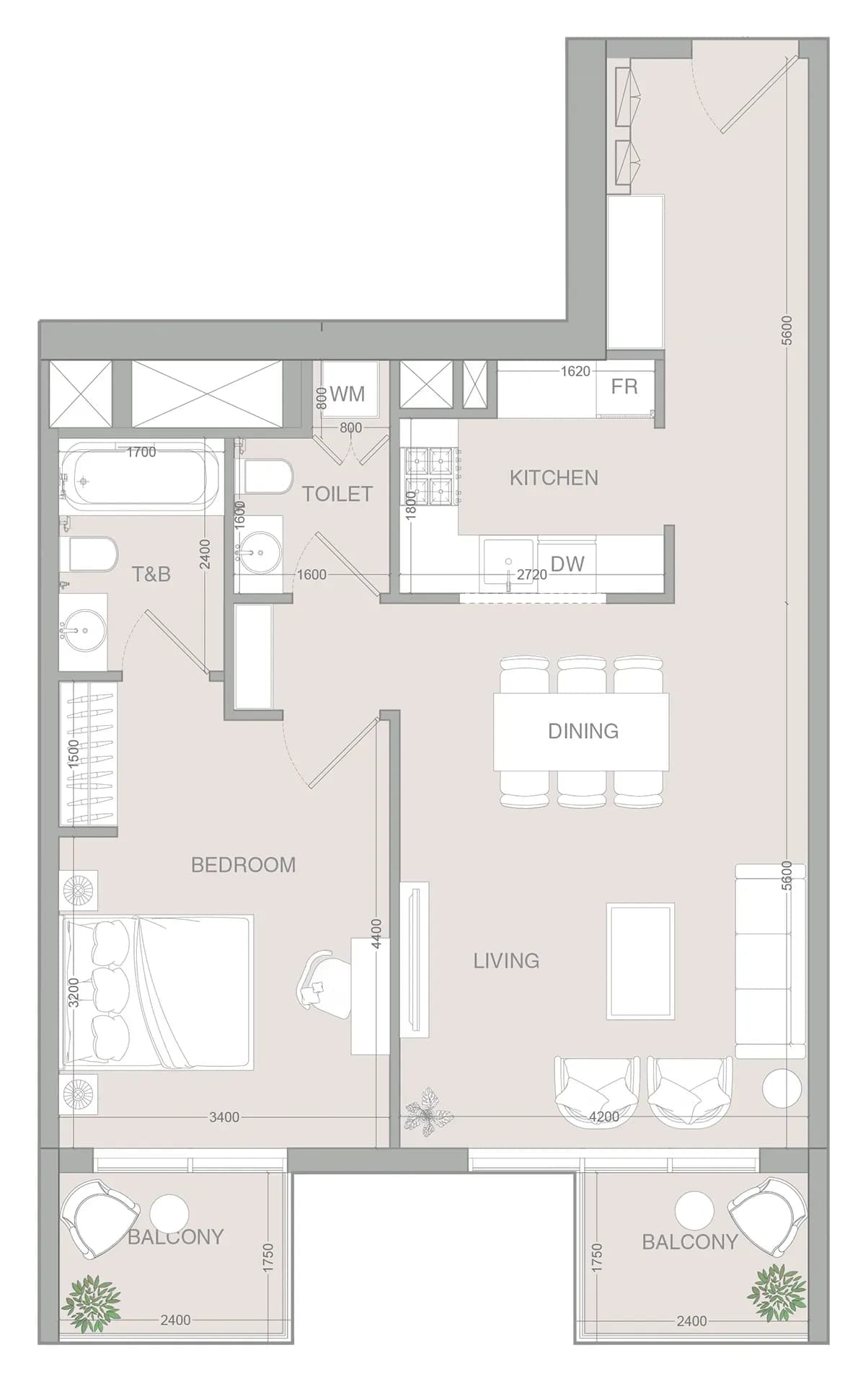 Grundriss 1 Schlafz.
