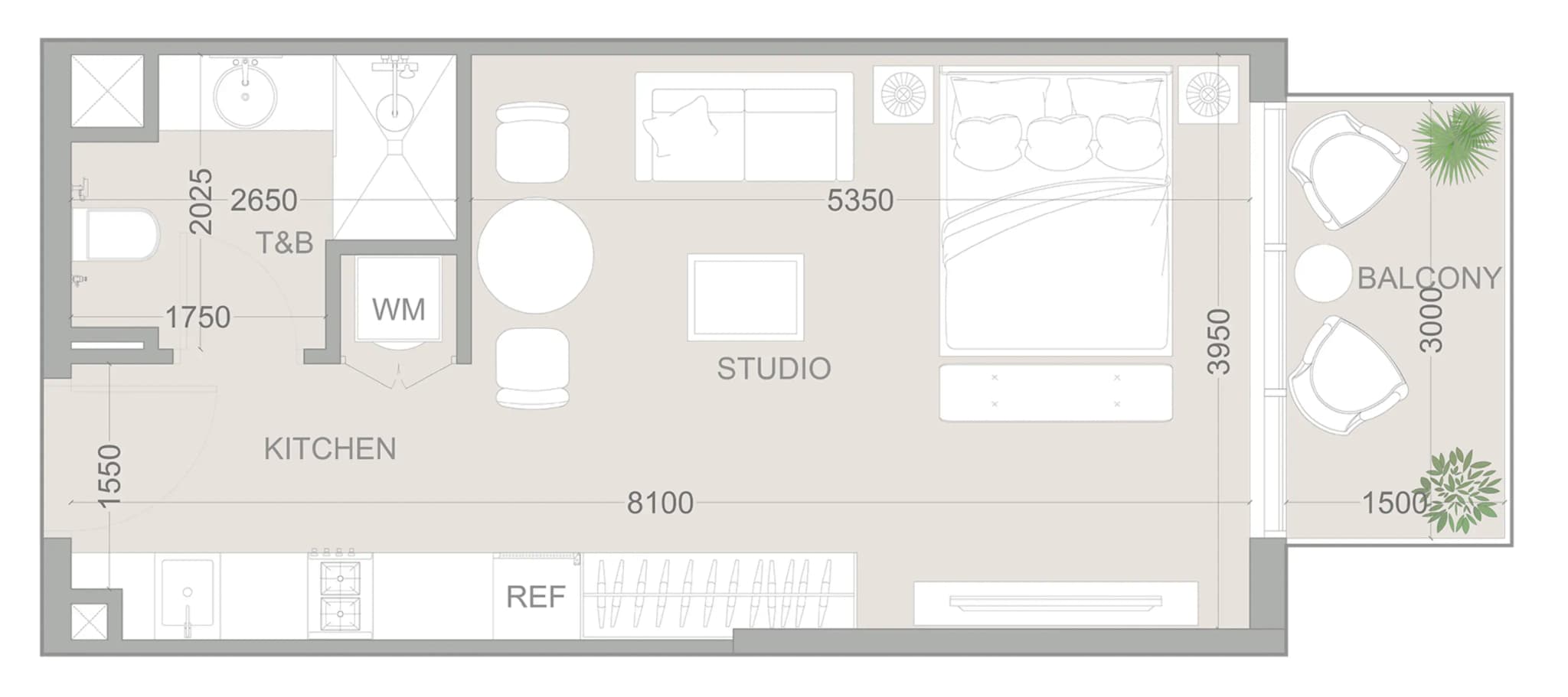Floor plan Studio