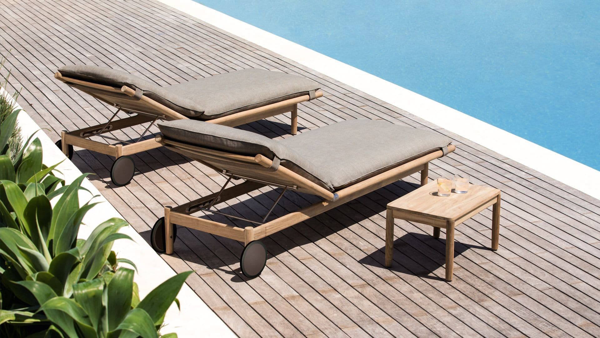 Pool Deck With Sun Lounger