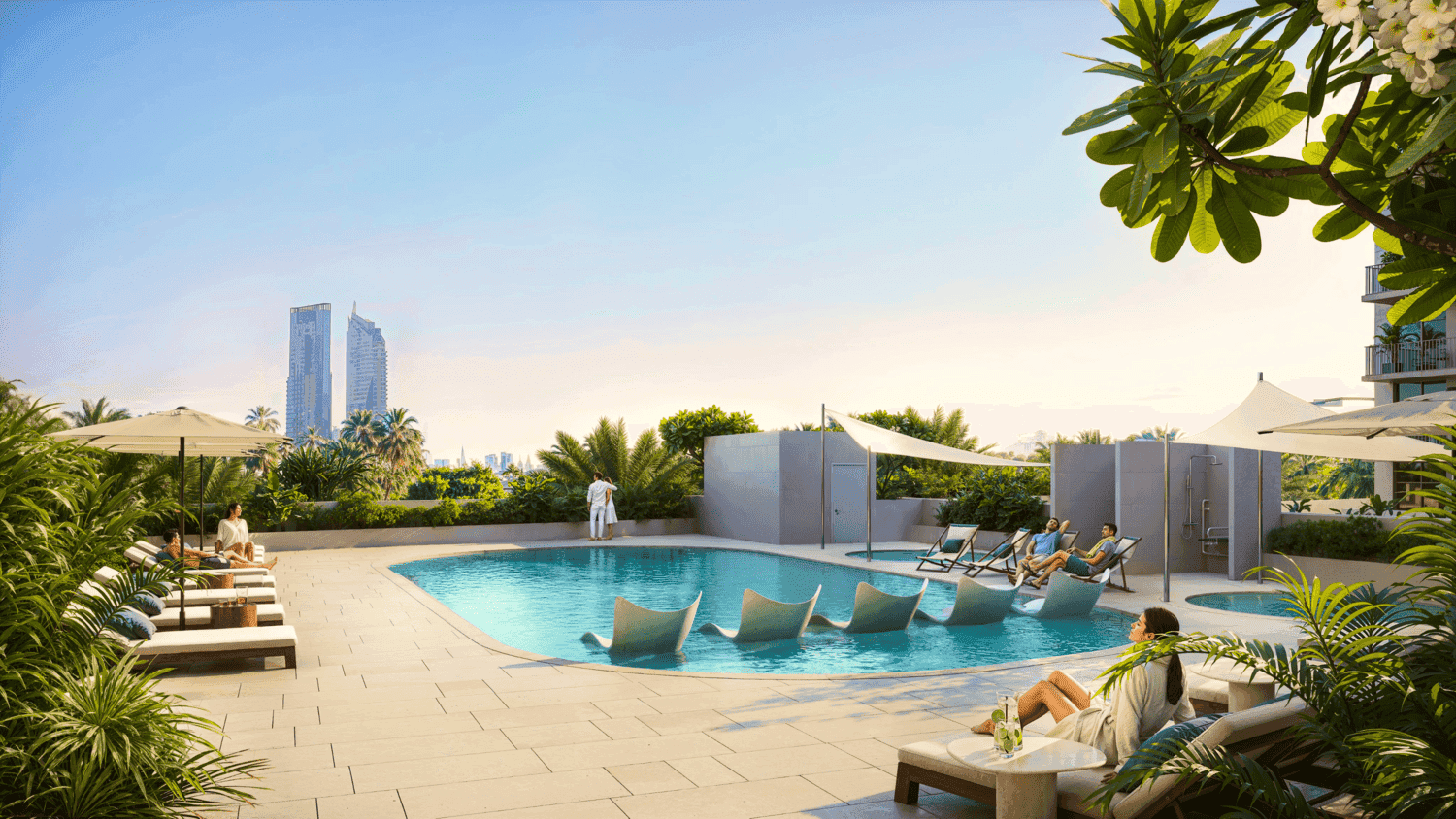 Pool Deck With Sun Loungers