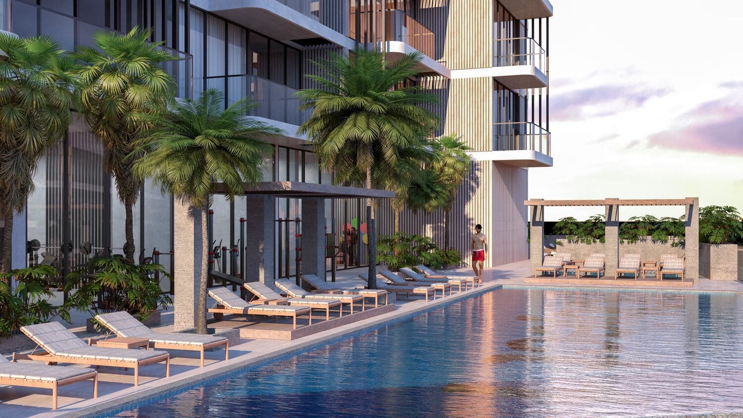 Pool Deck With Sun Loungers