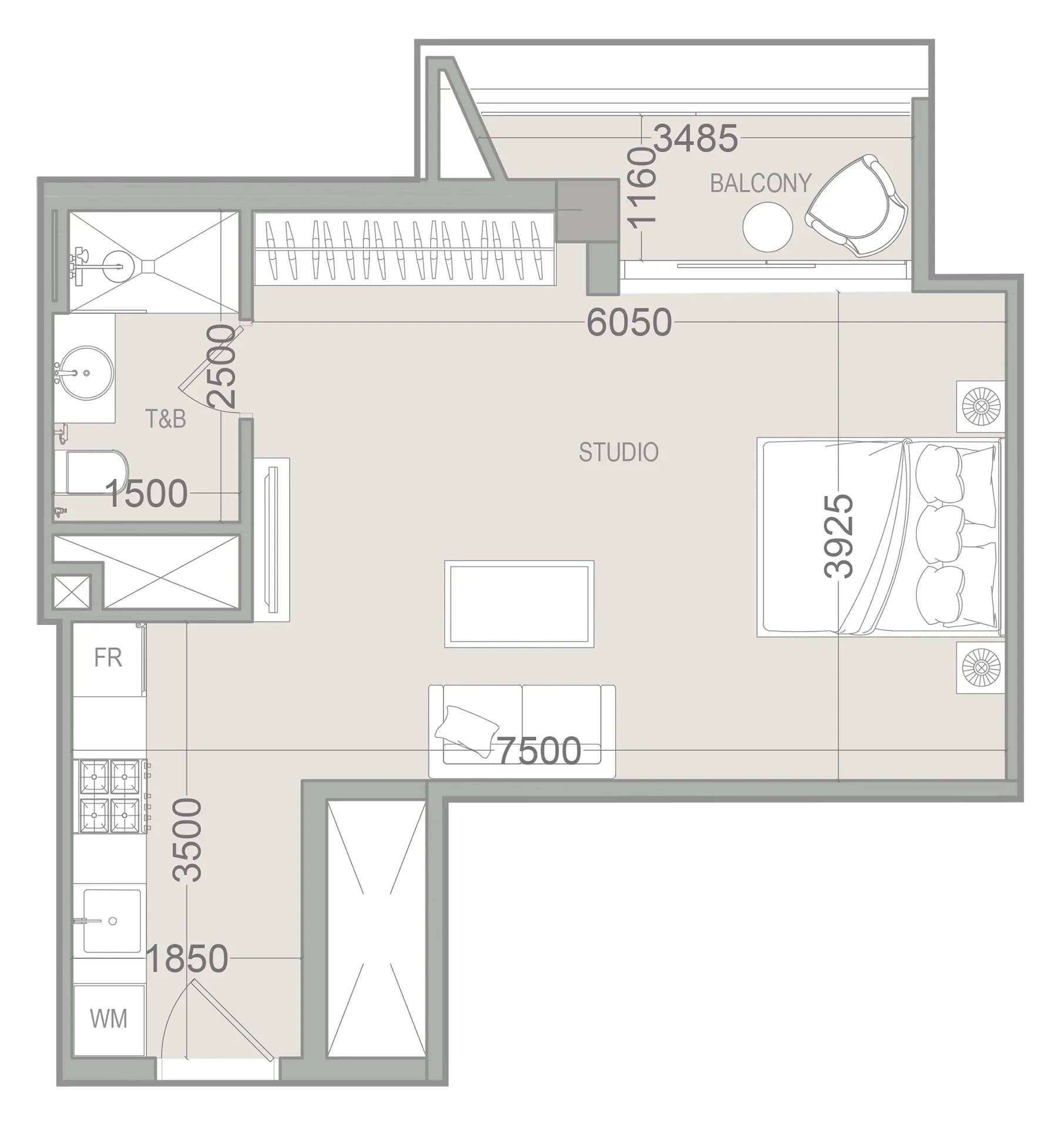 Floor plan Studio