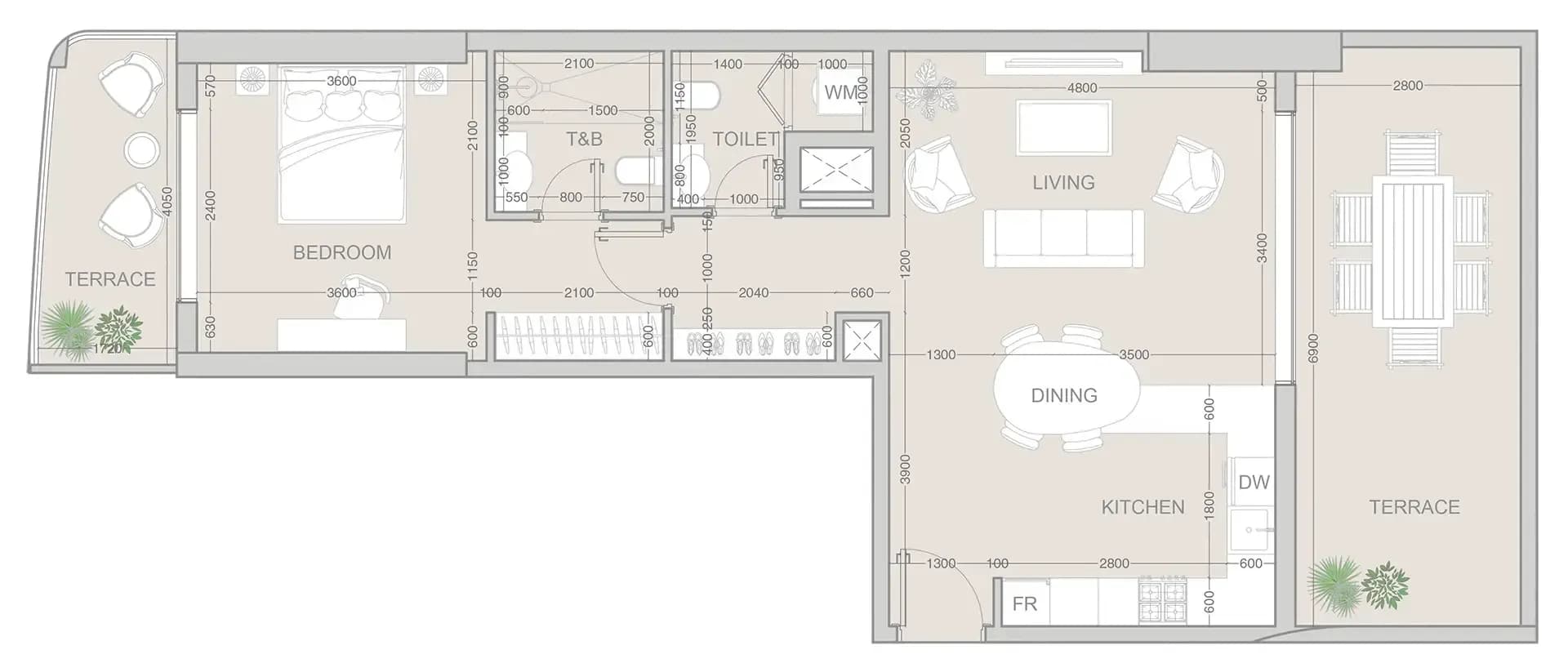 Floor plan 1 BR