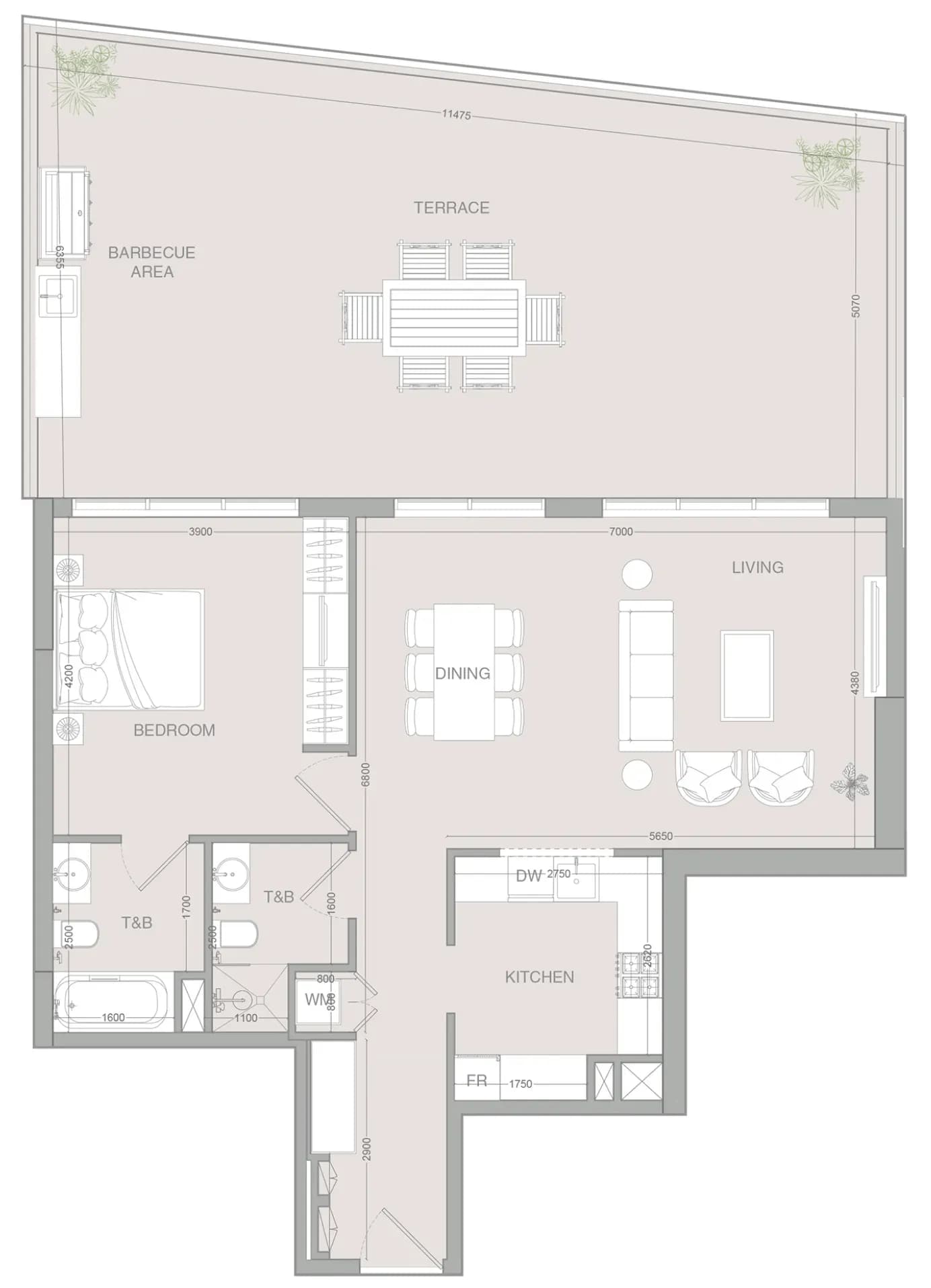 Floor plan 1 BR