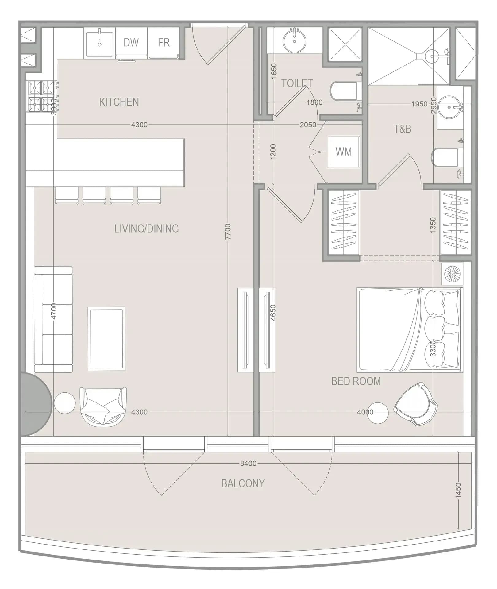 Floor plan 1 BR