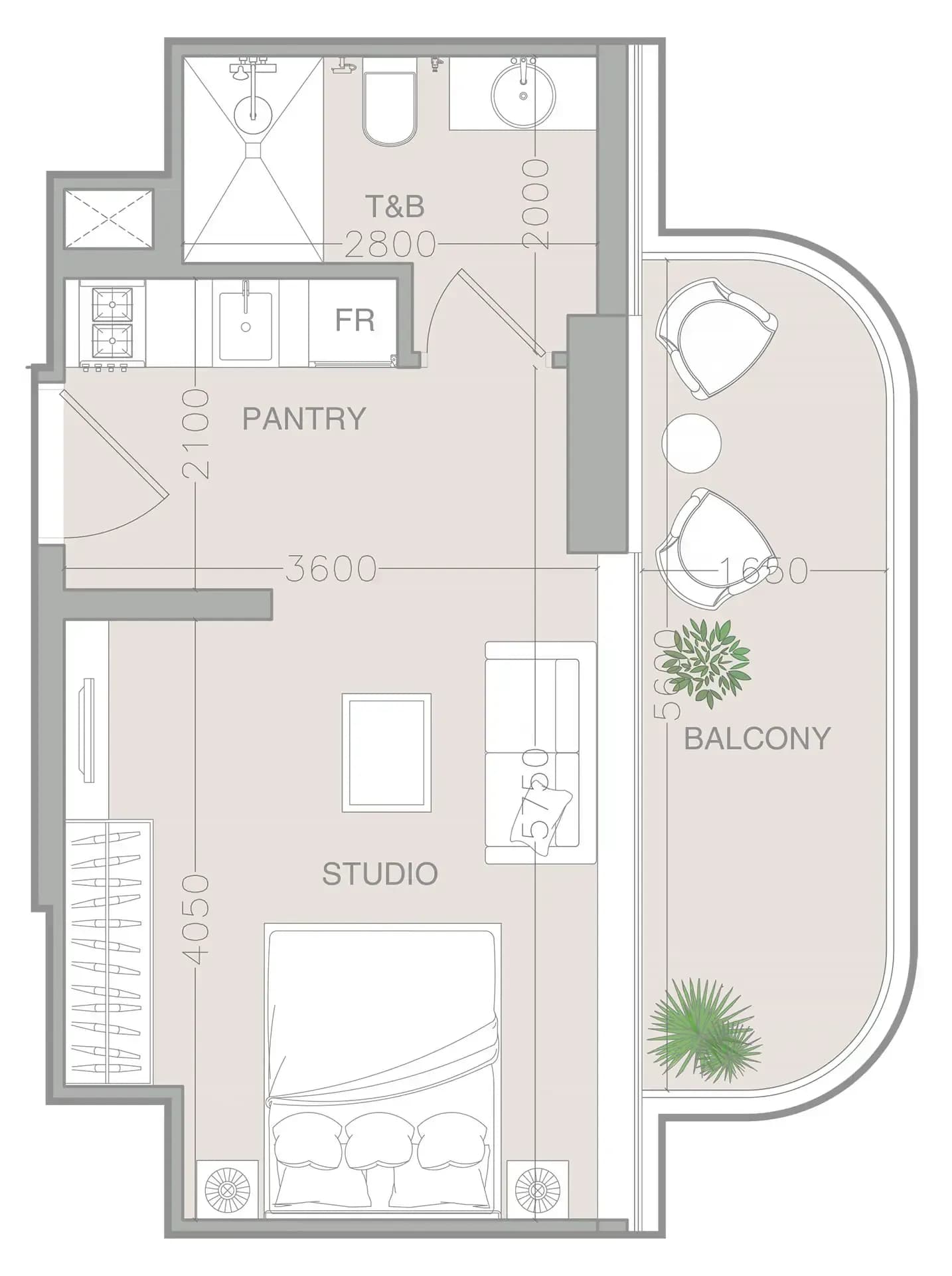 Floor plan Studio