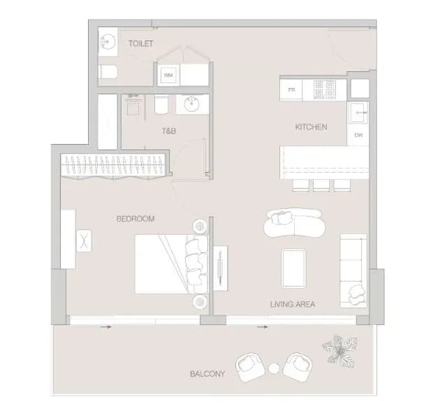 Floor plan 1 BR