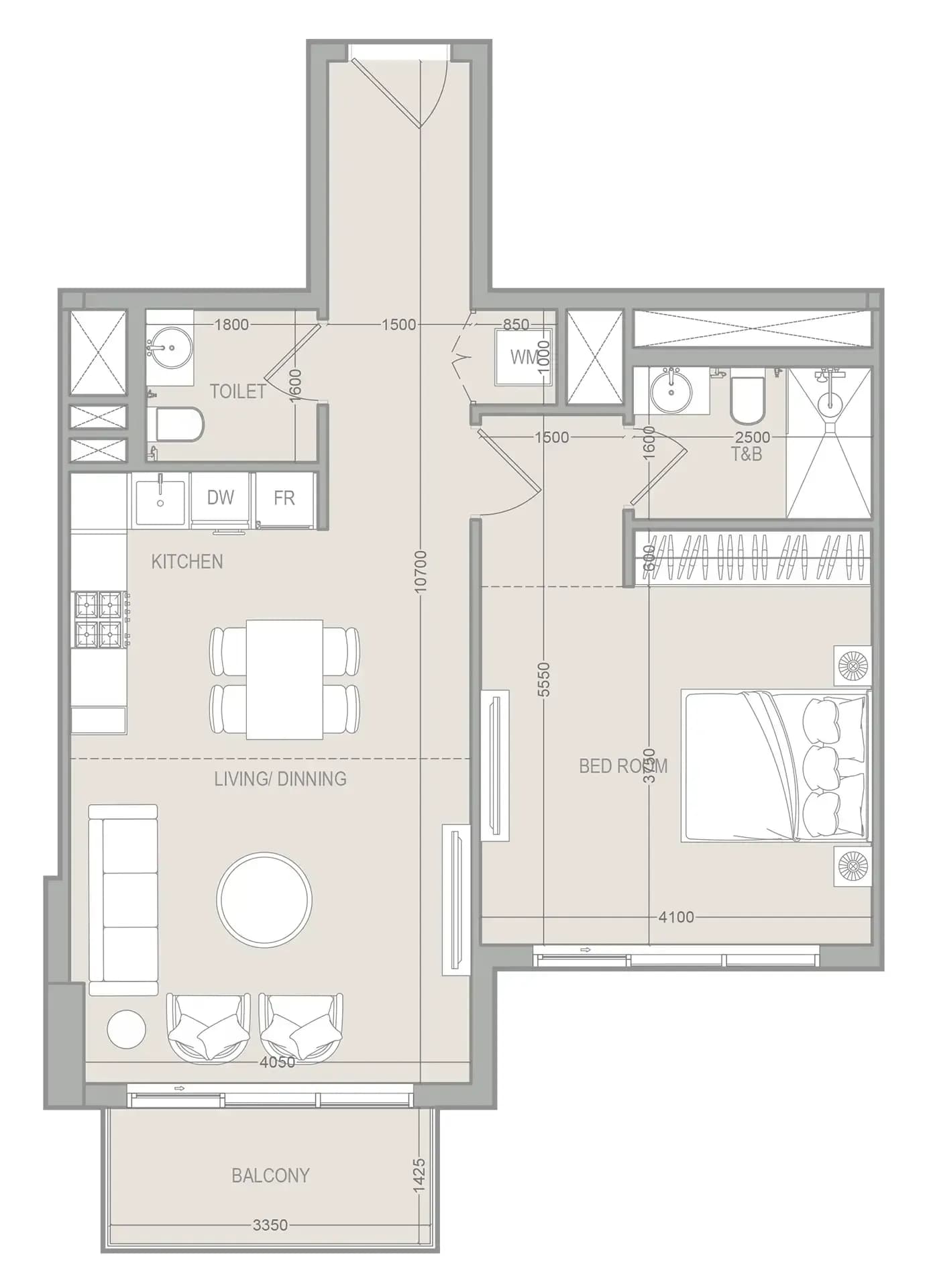 Floor plan 1 BR
