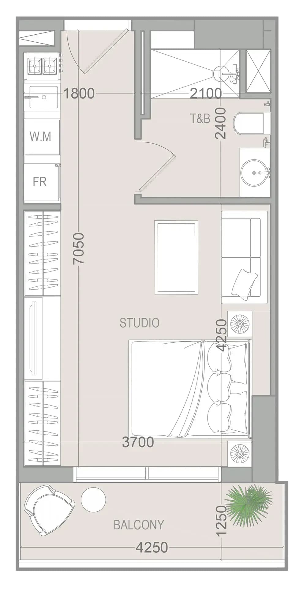 Floor plan Studio