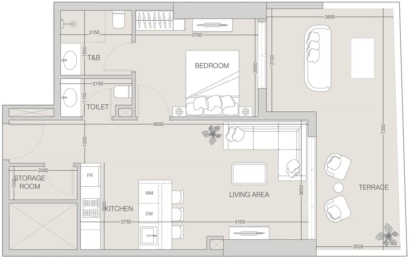 Floor plan 1 BR