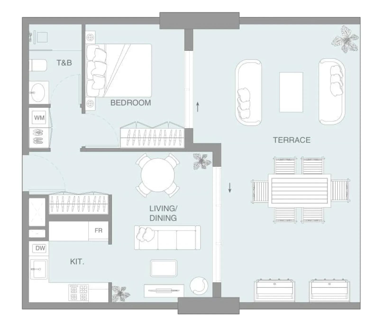 Floor plan 1 BR