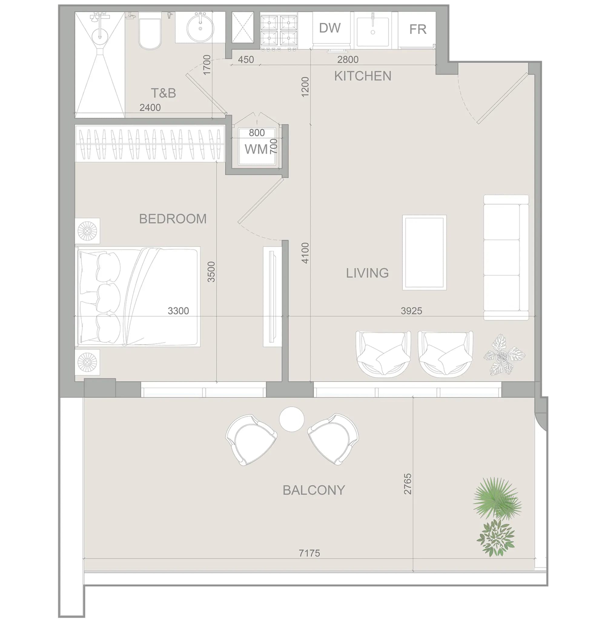 Floor plan 1 BR