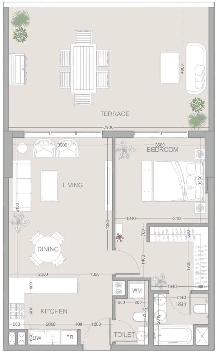 Floor plan 1 BR