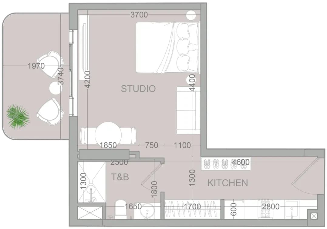 Floor plan Studio
